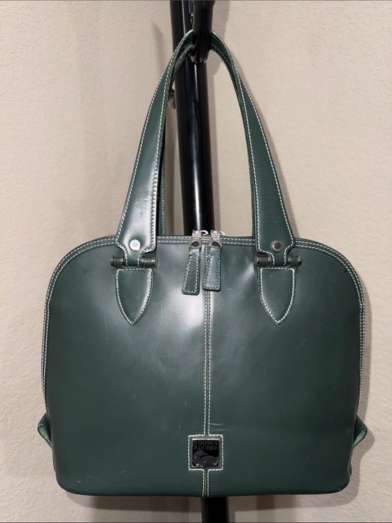 Dooney & Bourke Handbags - Dooney & Bourke Dark Green Leather Bintage Dome Satchel EUC